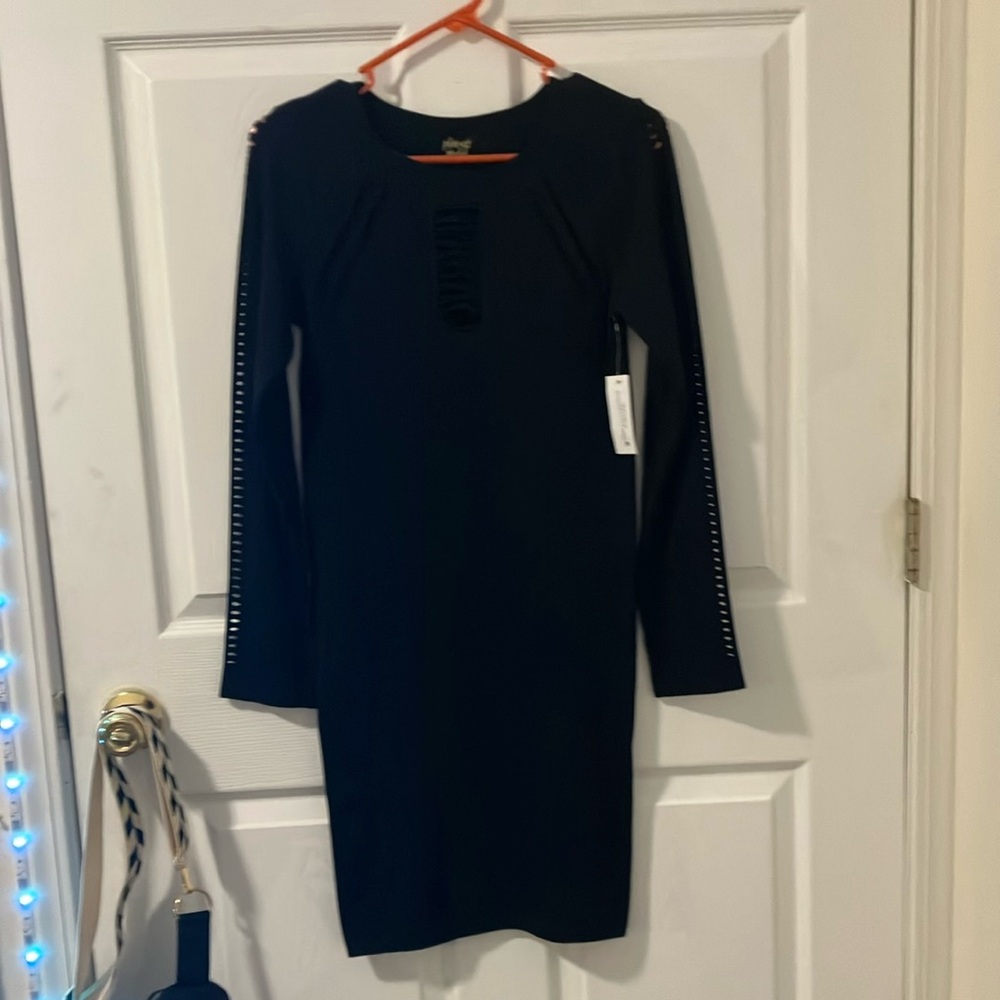 Black Long Sleeve Sheath Dress for Cocktail